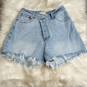 Abercrombie Womens The Dad Short High Rise Curve Love Size 25/0 Button Fly